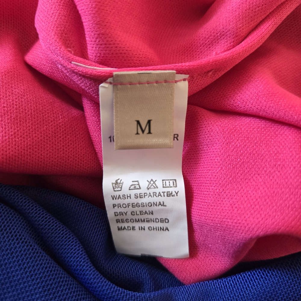 Pink and Blue Mesh Ruched Mini Dress - Picture 3 of 3